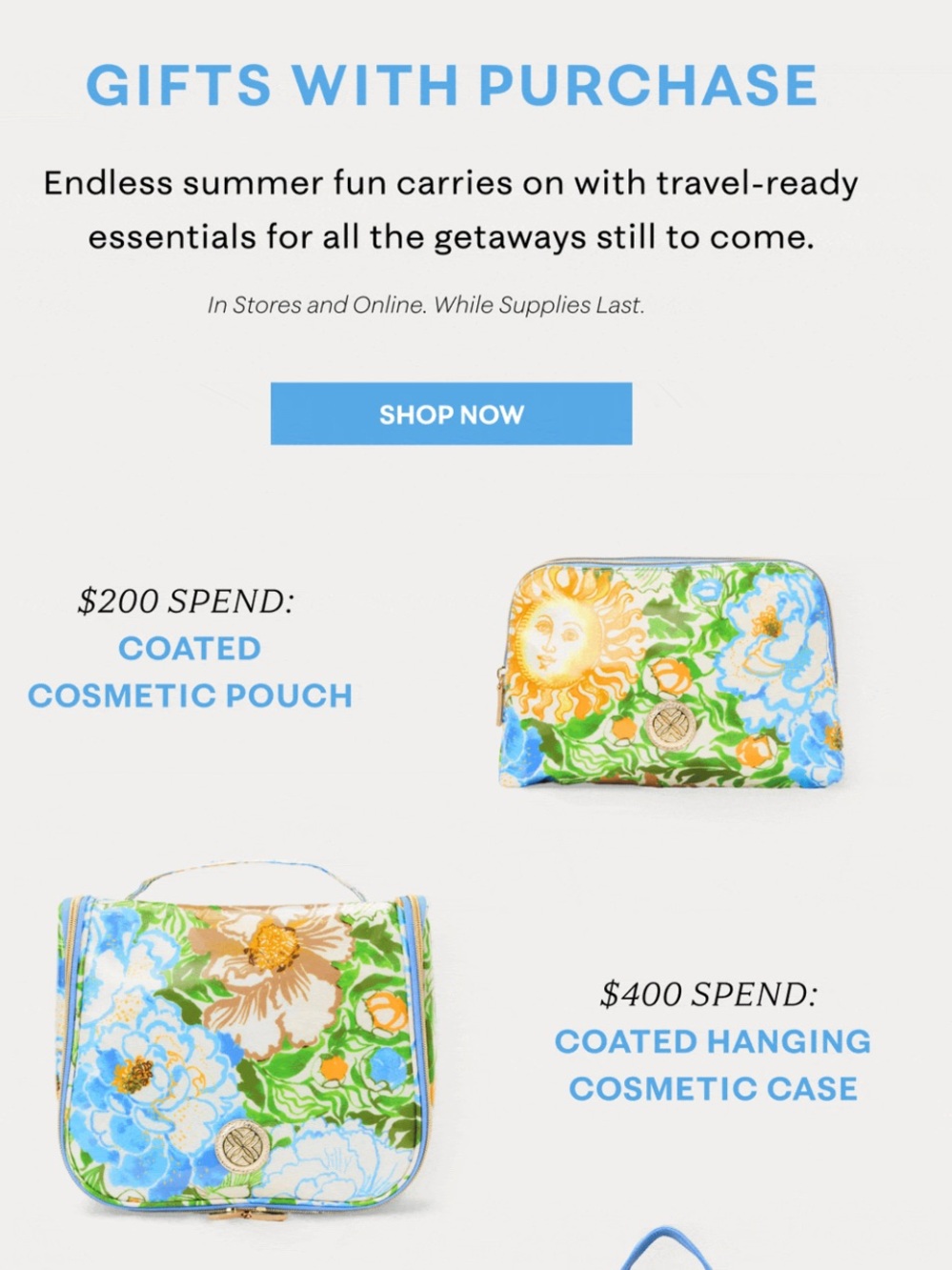 BNWT Lilly Pulitzer GWP packing pouch rutabaga sympeony